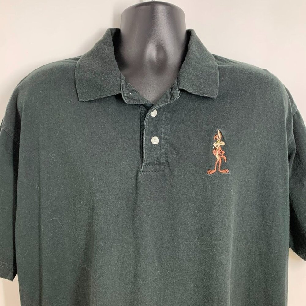 Warner‎ Brothers Men's Vintage Wile E Coyote Genius at Work Polo Shirt Size L - Picture 4 of 12